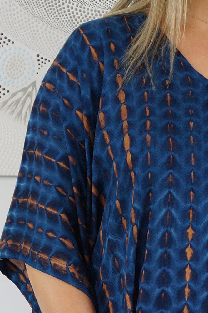 Long Kaftan "Crackle" Tie Dye