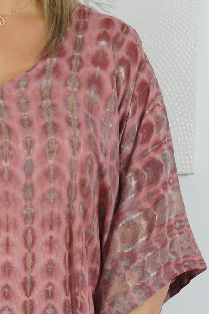 Long Kaftan "Crackle" Tie Dye