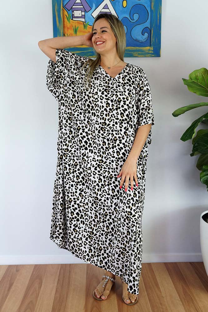 Long Kaftan "Bright Safari"