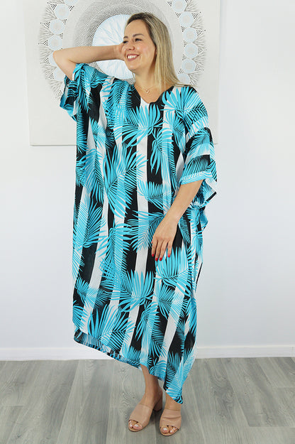 Long Kaftan "Leaf-Stripe"