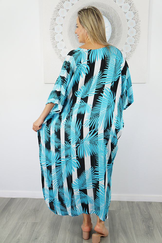 Long Kaftan "Leaf-Stripe"