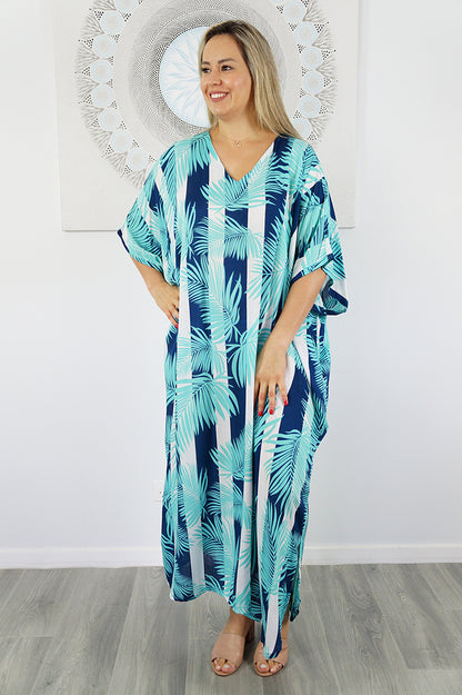 Long Kaftan "Leaf-Stripe"