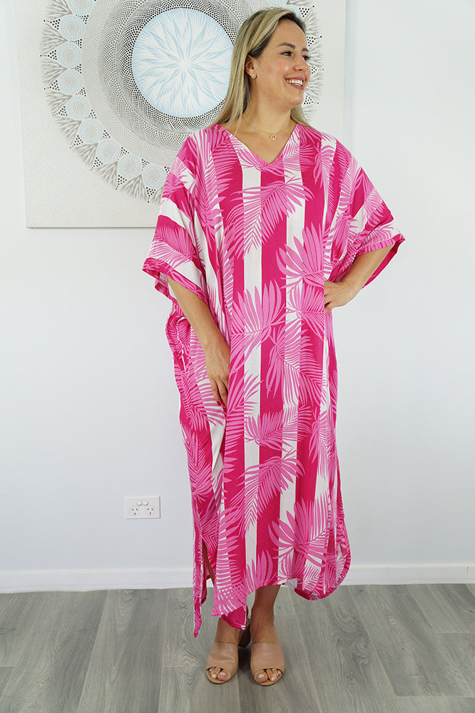 Long Kaftan "Leaf-Stripe"