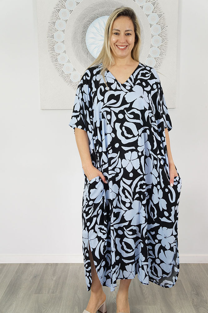 Premium Long Kaftan "Island Flower"