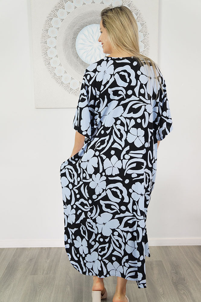 Premium Long Kaftan "Island Flower"