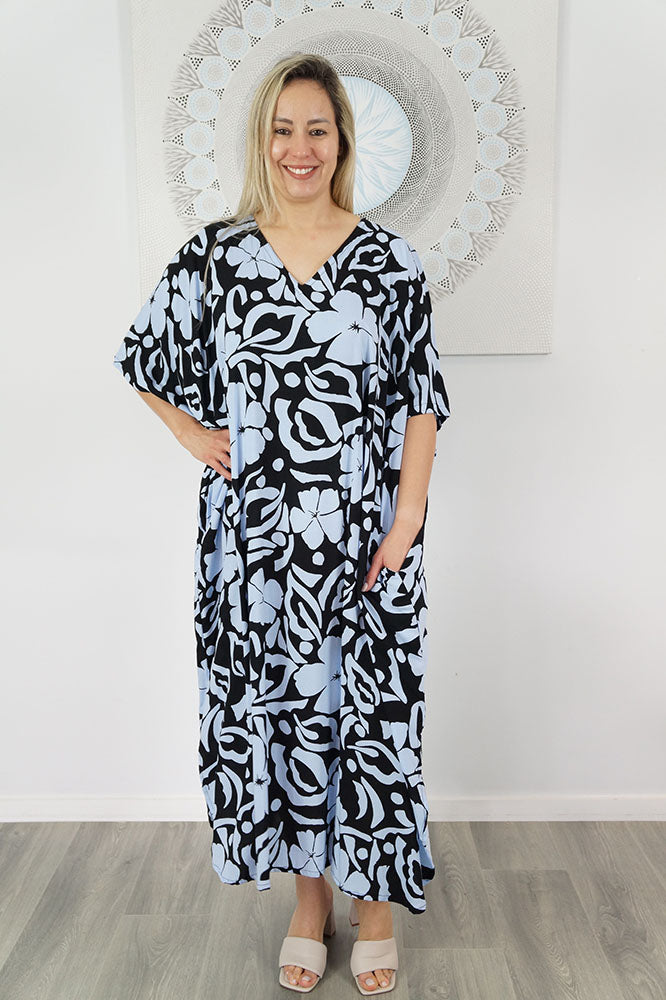 Premium Long Kaftan "Island Flower"