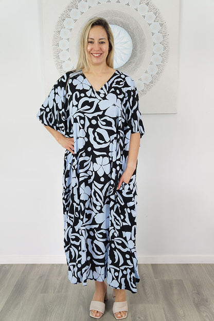 Premium Long Kaftan "Island Flower"