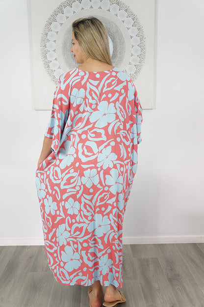 Premium Long Kaftan "Island Flower"
