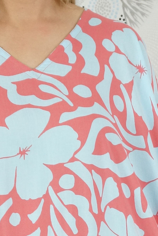 Premium Long Kaftan "Island Flower"