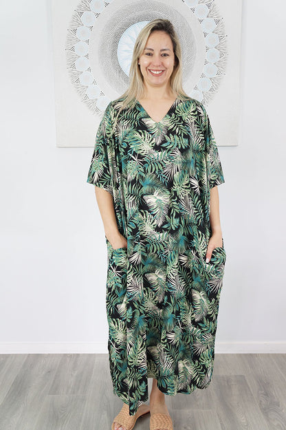 Premium Long Kaftan "Tree Fern"