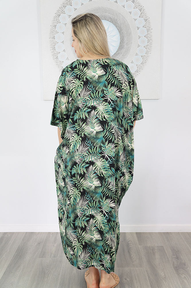 Premium Long Kaftan "Tree Fern"