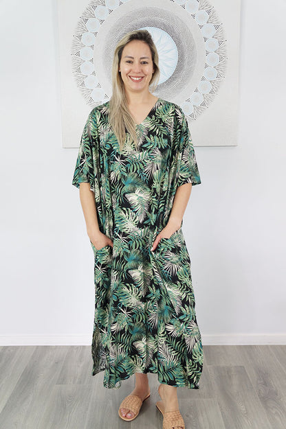 Premium Long Kaftan "Tree Fern"