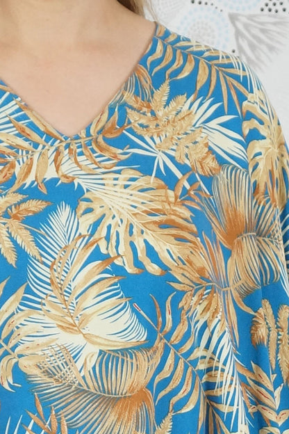 Premium Long Kaftan "Tree Fern"