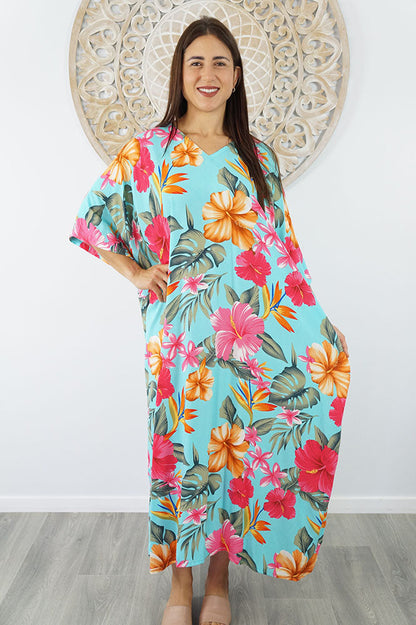 Premium Long Kaftan "Tropical Delights"