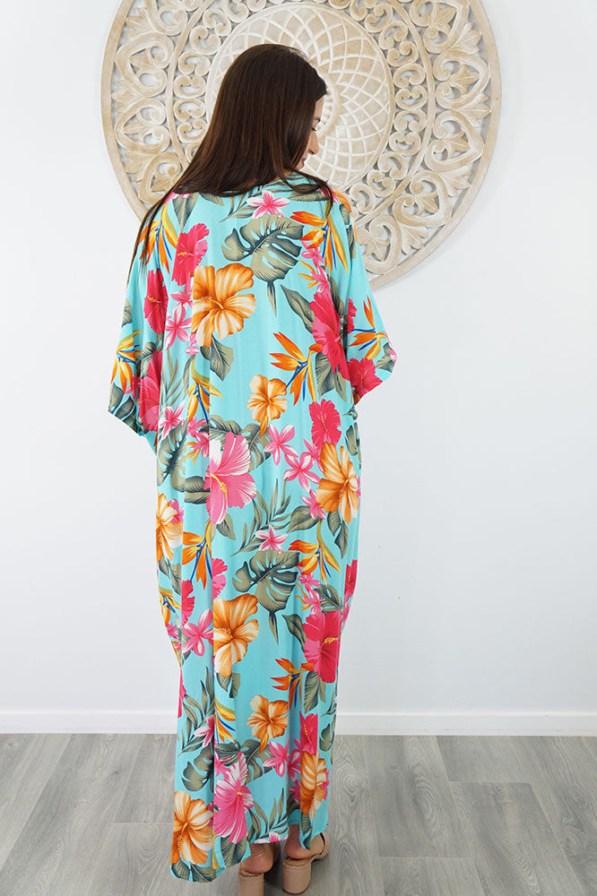 Premium Long Kaftan "Tropical Delights"