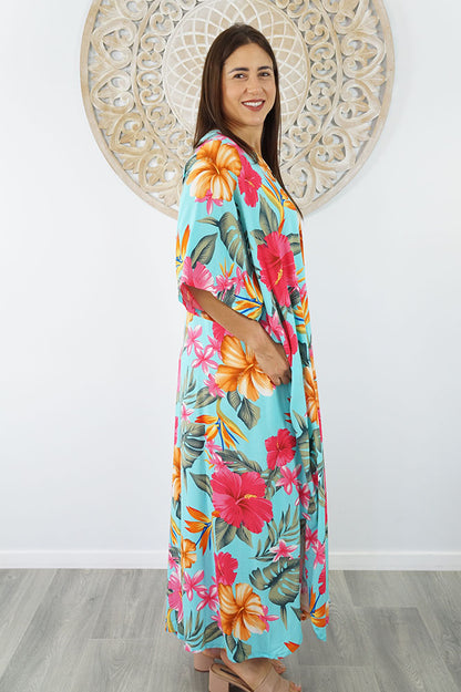 Premium Long Kaftan "Tropical Delights"