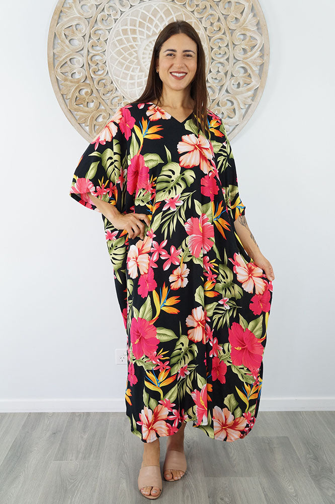 Premium Long Kaftan "Tropical Delights"