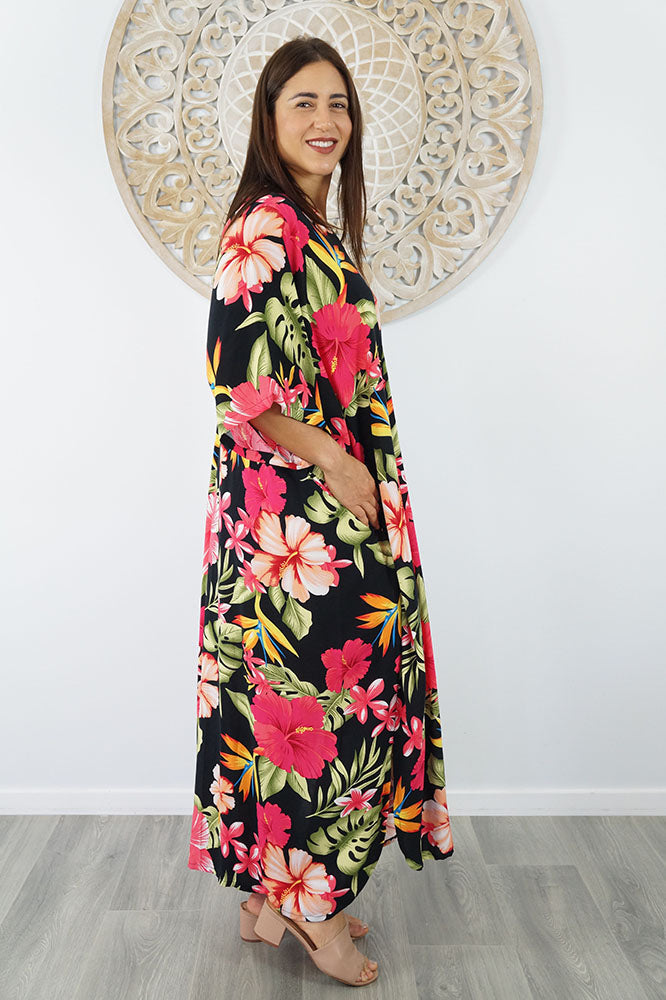 Premium Long Kaftan "Tropical Delights"