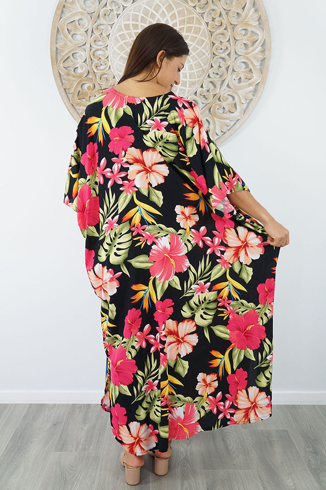 Premium Long Kaftan "Tropical Delights"