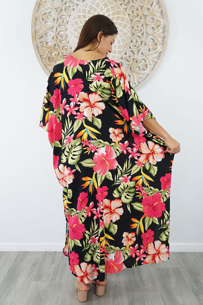 Premium Long Kaftan "Tropical Delights"