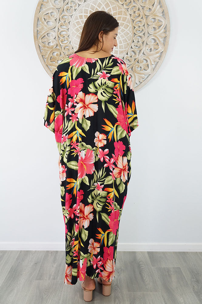 Premium Long Kaftan "Tropical Delights"