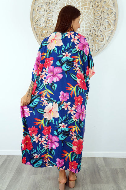 Premium Long Kaftan "Tropical Delights"