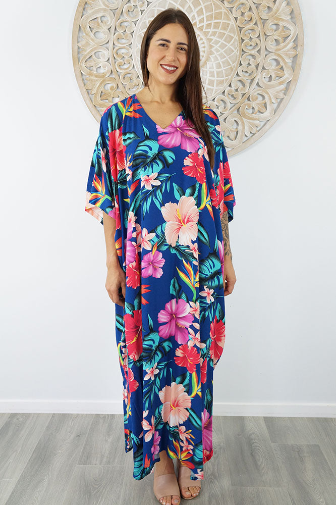 Premium Long Kaftan "Tropical Delights"