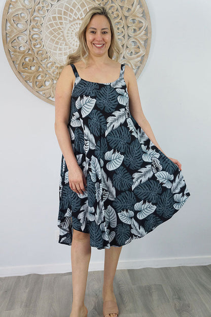 Montego Dress "Leaves"