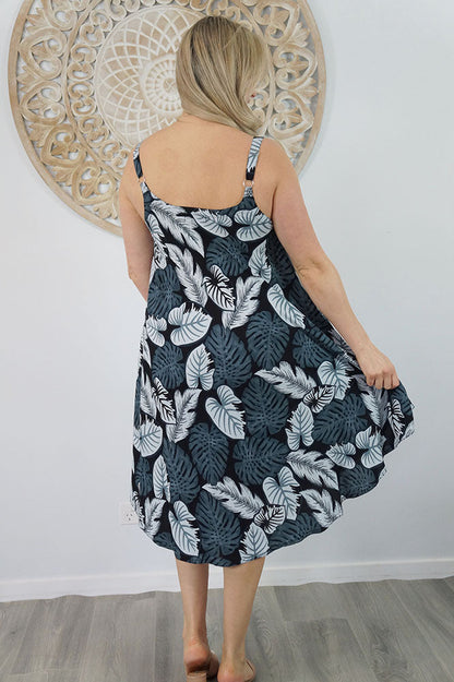 Montego Dress "Leaves"