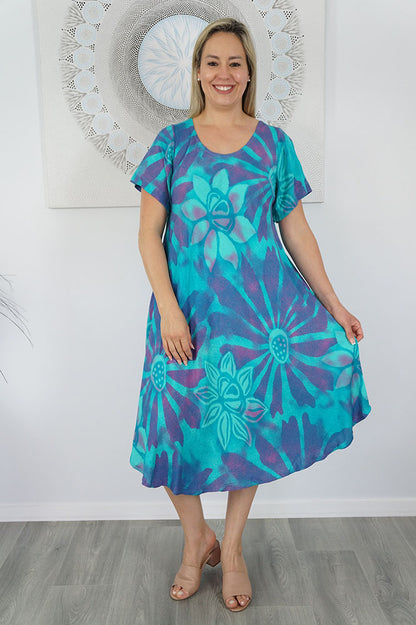 Newport Dress "Rising Sun" print
