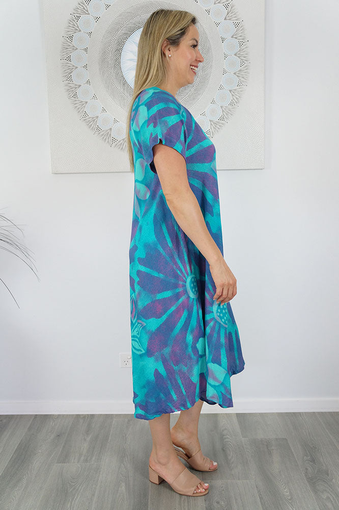 Newport Dress "Rising Sun" print