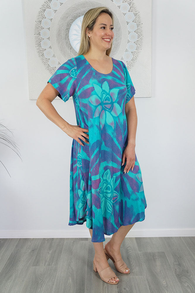 Newport Dress "Rising Sun" print