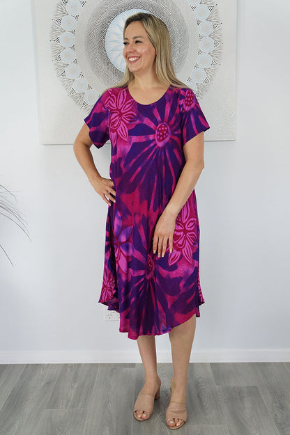 Newport Dress "Rising Sun" print