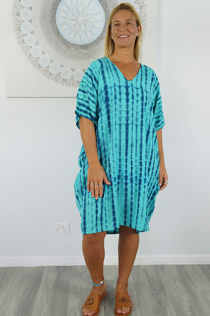 Resort Dress "Crackle" Tie Dye