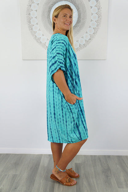 Resort Dress "Crackle" Tie Dye