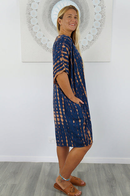 Resort Dress "Crackle" Tie Dye