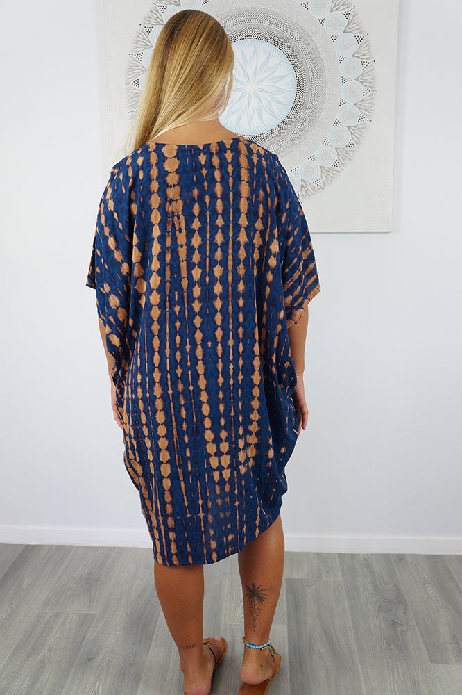 Resort Dress "Crackle" Tie Dye