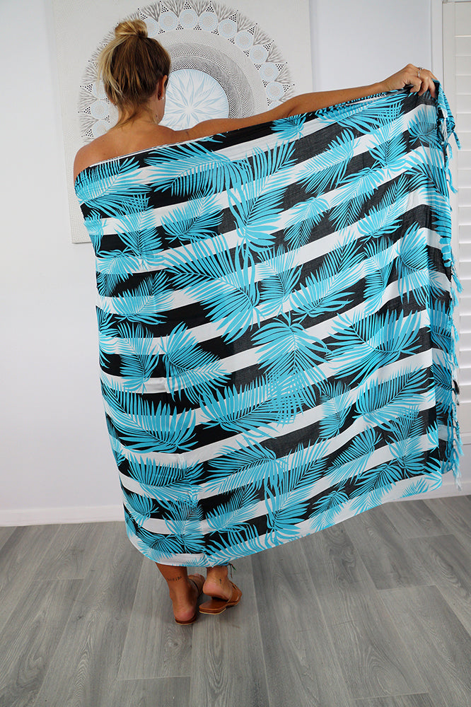 "Leaf/Stripe" Sarong