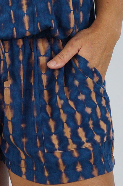 Short Jumpsuit "Crackle" Tie Dye