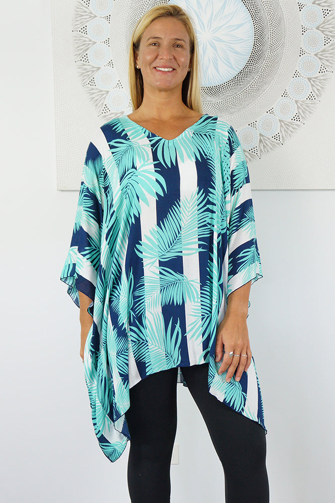 Short Tunic "Leaf/Stripes"