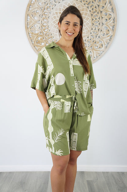 Abbey Shirt "Fan Palm"