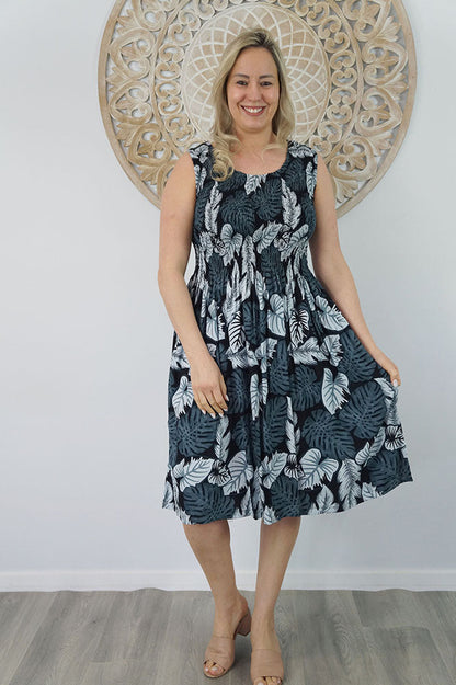Singlet Smock Dress "Leaves"