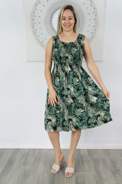 Singlet Smock Dress "Tree Fern"