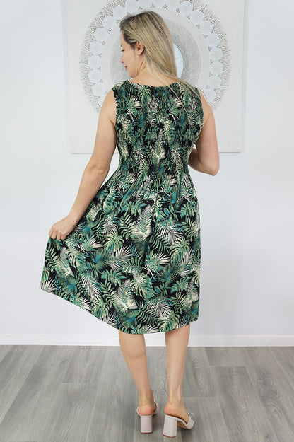 Singlet Smock Dress "Tree Fern"