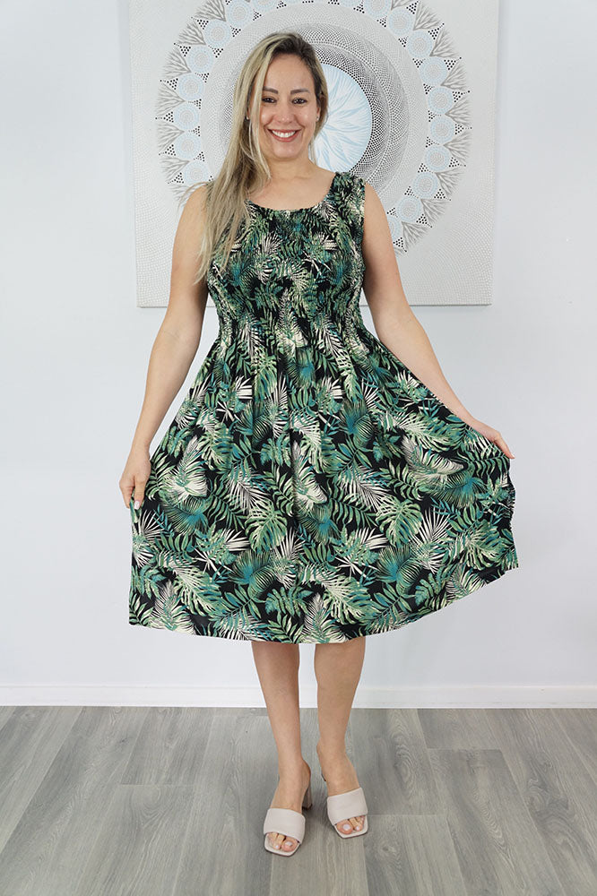 Singlet Smock Dress "Tree Fern"
