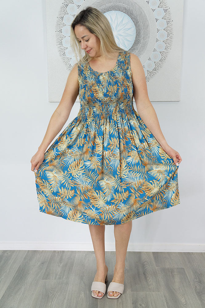 Singlet Smock Dress "Tree Fern"