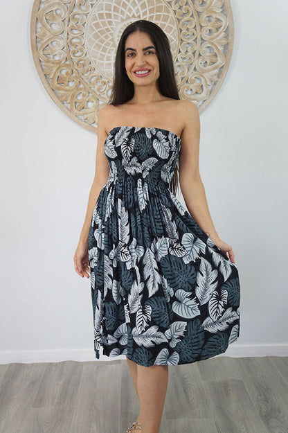 Smock Dress "Leaves"