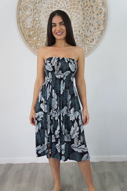 Smock Dress "Leaves"
