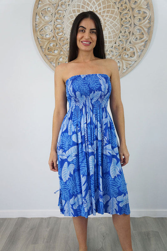 Smock Dress "Leaves"