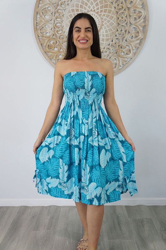 Smock Dress "Leaves"
